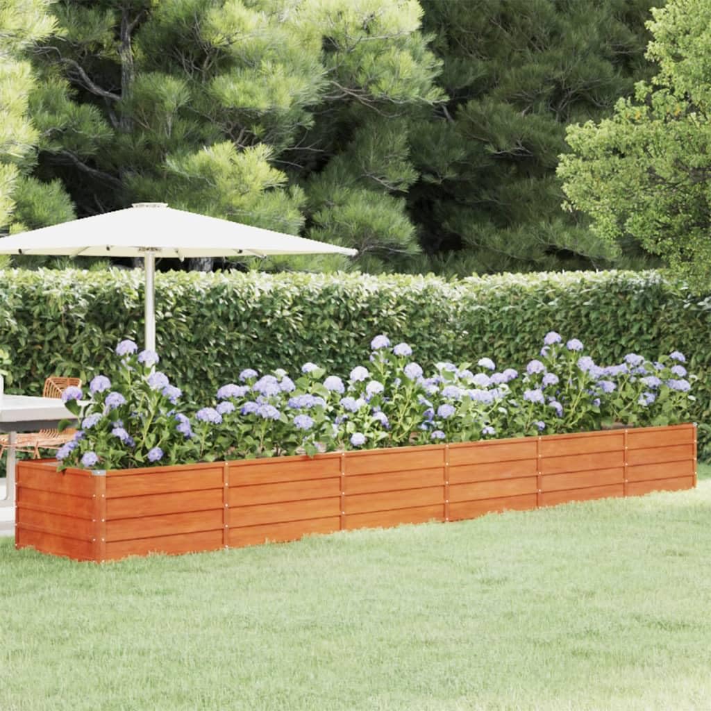 AJJHUUKI Lawn & Garden-Gardening-Pots & Planters-Garden Raised Bed Rusty 480x80x45 cm Corten Steel