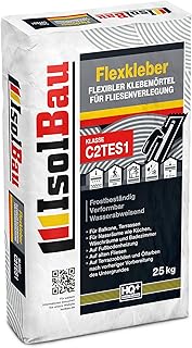 Isolbau C2TE S1 Flexkleber - 25 kg Flexibler Klebemörtel für Fliesenverlegung - Frostsicher, Verformbar & Wasserabweisend, Flexmörtel Natursteinkleber