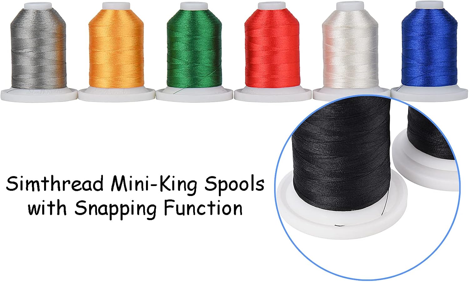 Simthread Embroidery Thread with Storage Box - 12 Options - 800 Yards/Spools, 9 Regular Colors for Embroidery and Sewing Machine