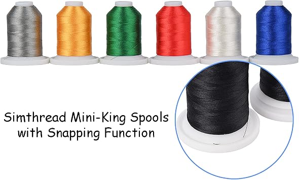 Simthread Embroidery Thread with Storage Box - 800 Yards/Spools