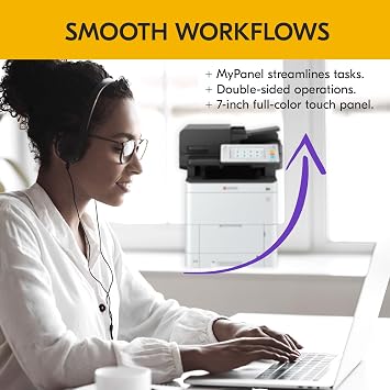 KYOCERA ECOSYS MA3500cifx All-in-One Color Laser Printer (Print/Copy/Scan/Fax), 37 ppm, 1200 dpi, Gigabit Ethernet & HyPAS Capable, 7 inch Touchscreen Panel, Dual Scan Document Processor