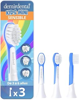 demirdental cabezales para Philips Sonicare Kids, Compact Mini para dientes de leche, niños de 3 a 6 años, equivalente a HX6033, azul oscuro, set de 3