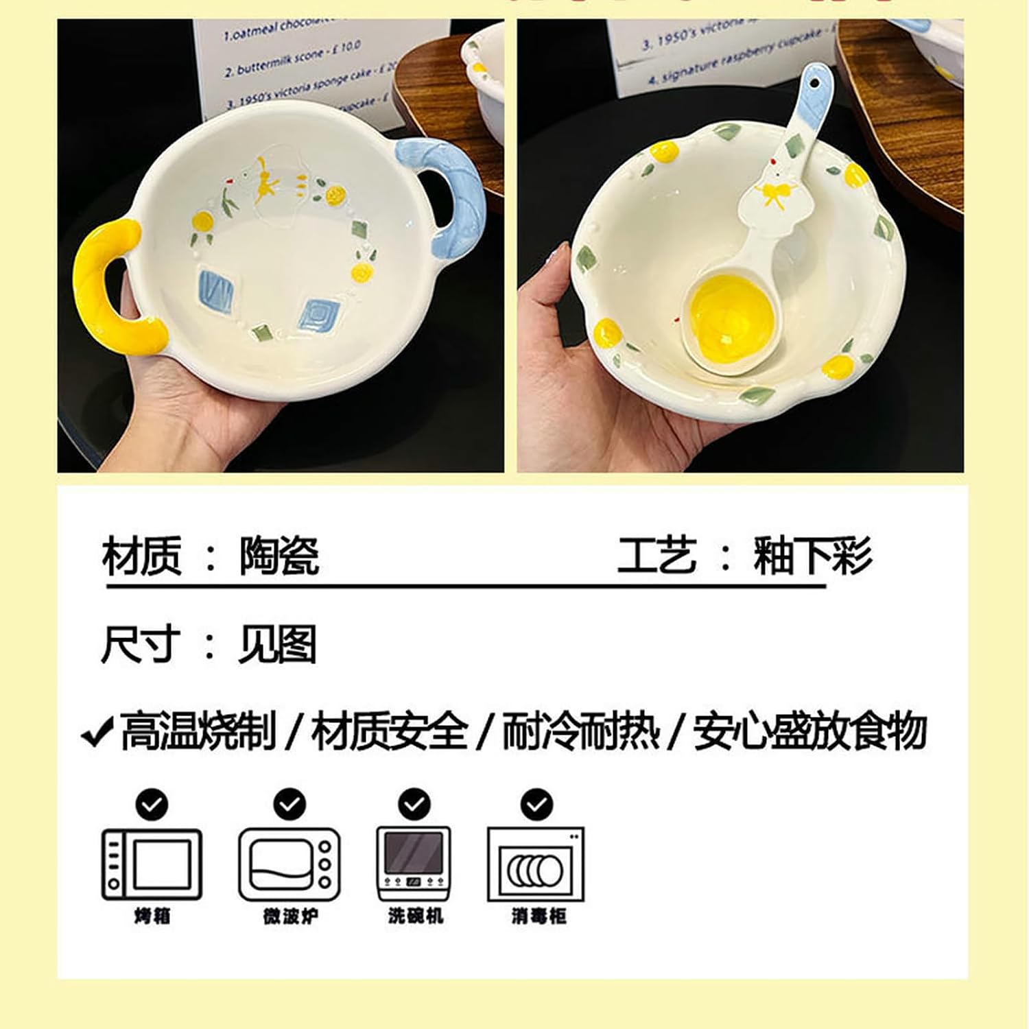 Cartoon cute little flying pigeon ceramic dishes with underglaze color lovely household tableware-spoon