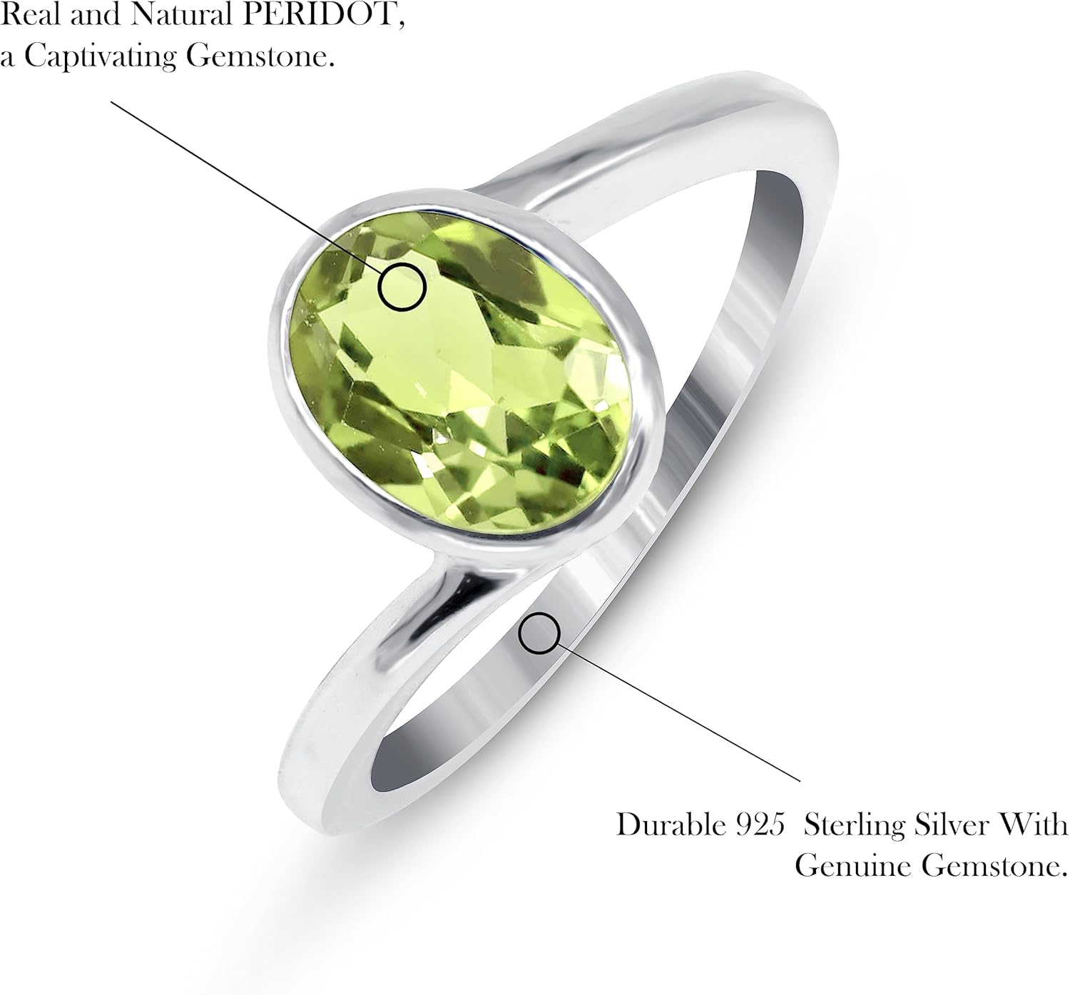 Brown Smoky Quartz Natural Birthstone Ring for Women-925 Sterling Silver