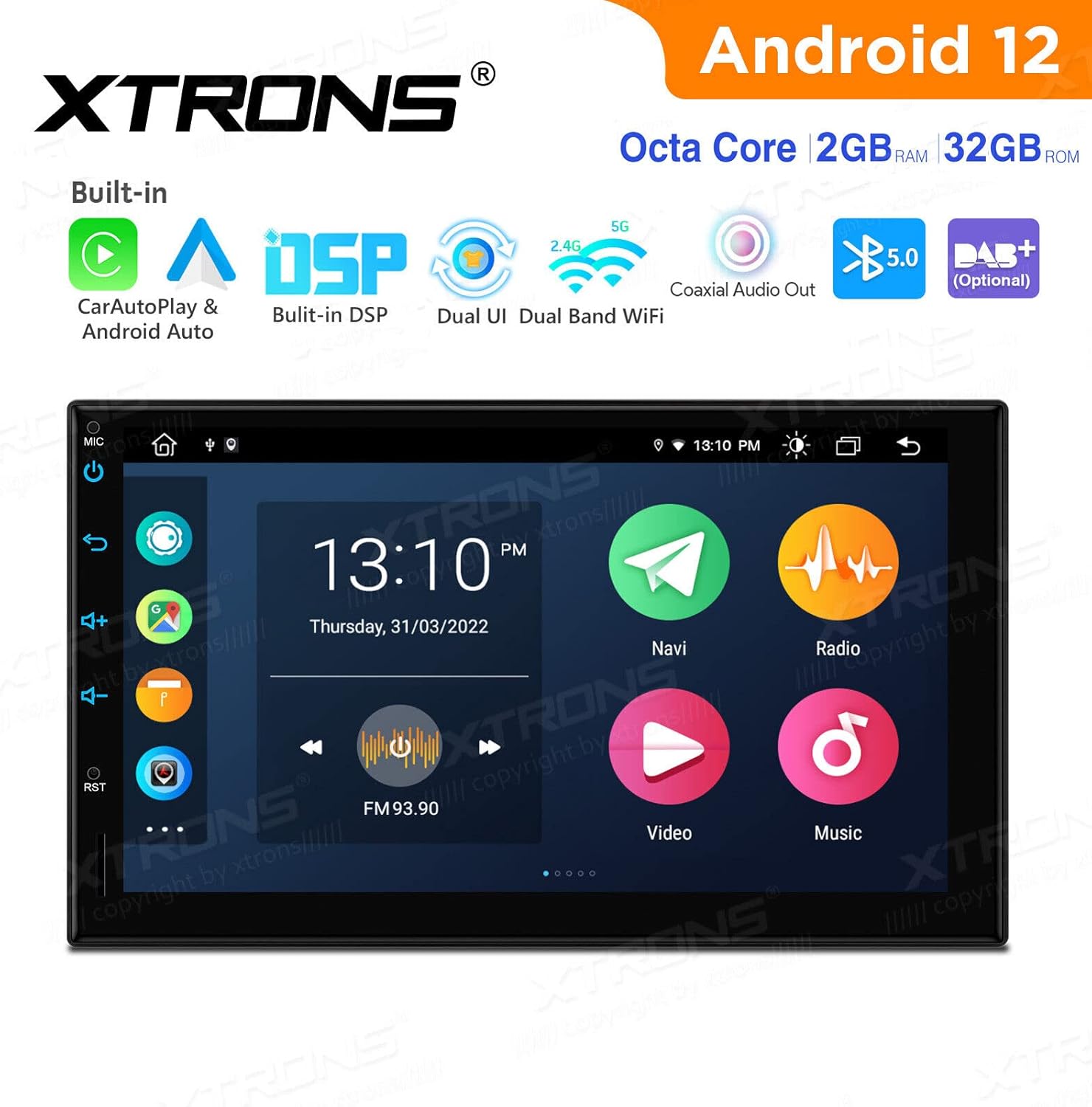 XTRONS TE723L main Android home screen