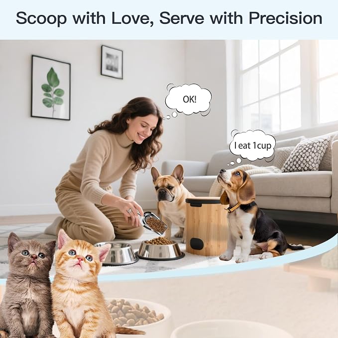 Cucharón para comida de perro y gato acero inoxidable miniatura 5