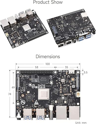 Miniatura 7 de WayPonDEV Funda acrílica para computadora VisionFive2 RISC-V Linux de una sola placa (con disipador de calor)