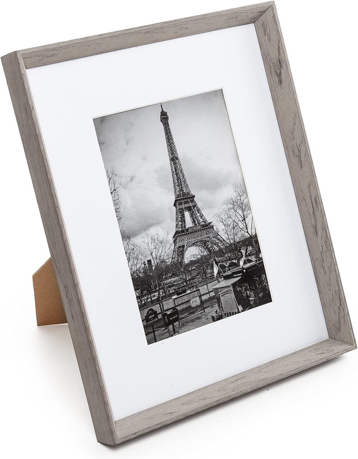 upsimples 8x10 Picture Frames with High Definition Glass,Display Pictures 5x7 with Mat or 8x10 Without Mat,Rustic Photo Frames for Wall or Tabletop Display,Set of 5,Light Grey