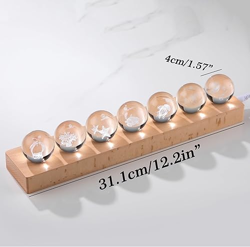 Miniatura 5 de Qianwei Bola de cristal 3D de cristal de mar con base de lámpara LED, el mejor regalo de cumpleaños para hombres, profesores, niños, conchas de