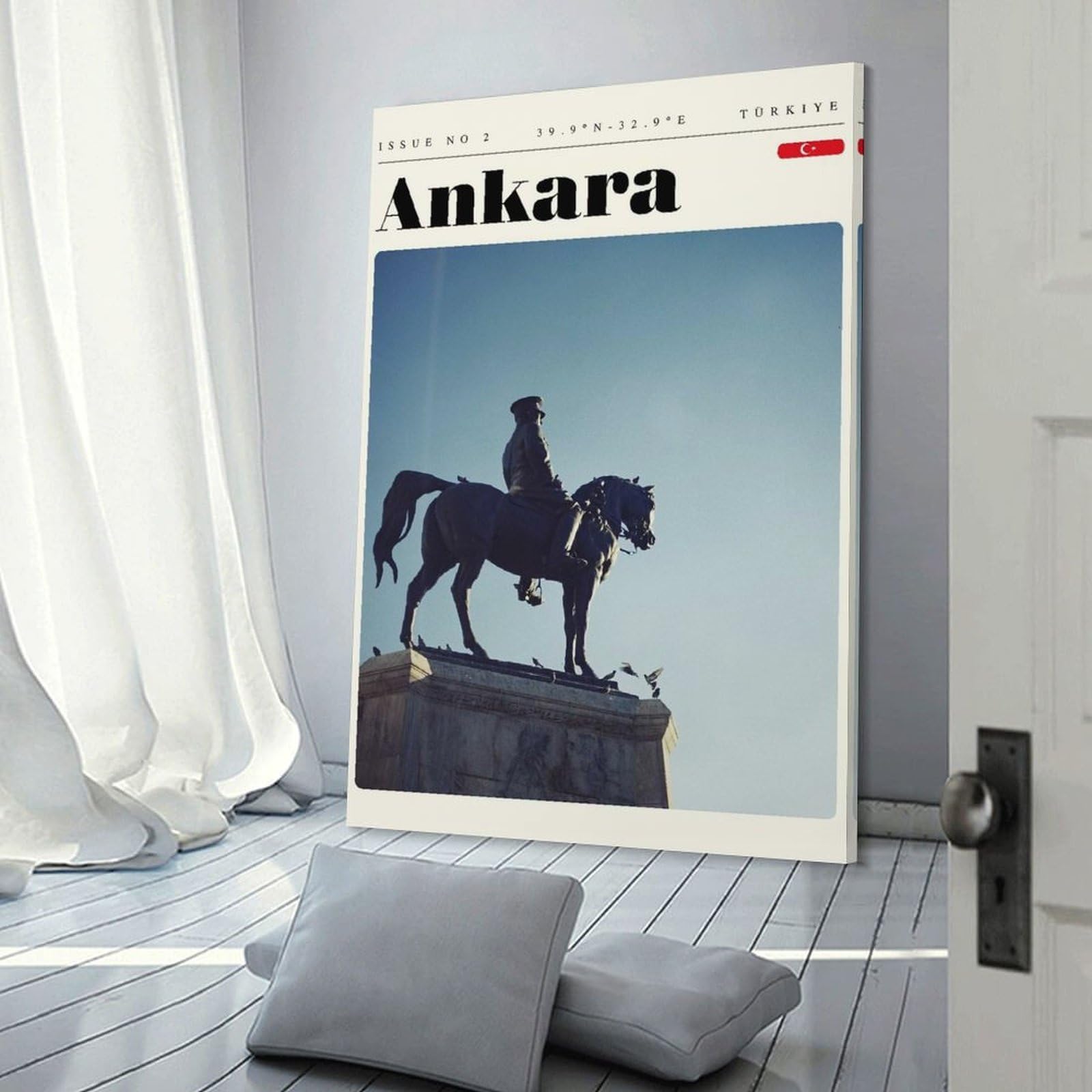 Junmoney Ankara Turkey Travel Wall Decor Canvas Print, 24x36inch(60x90cm), for Bedroom, Lounge Or Dressing Area, Decorative Wall Art for Cosy Rooms
