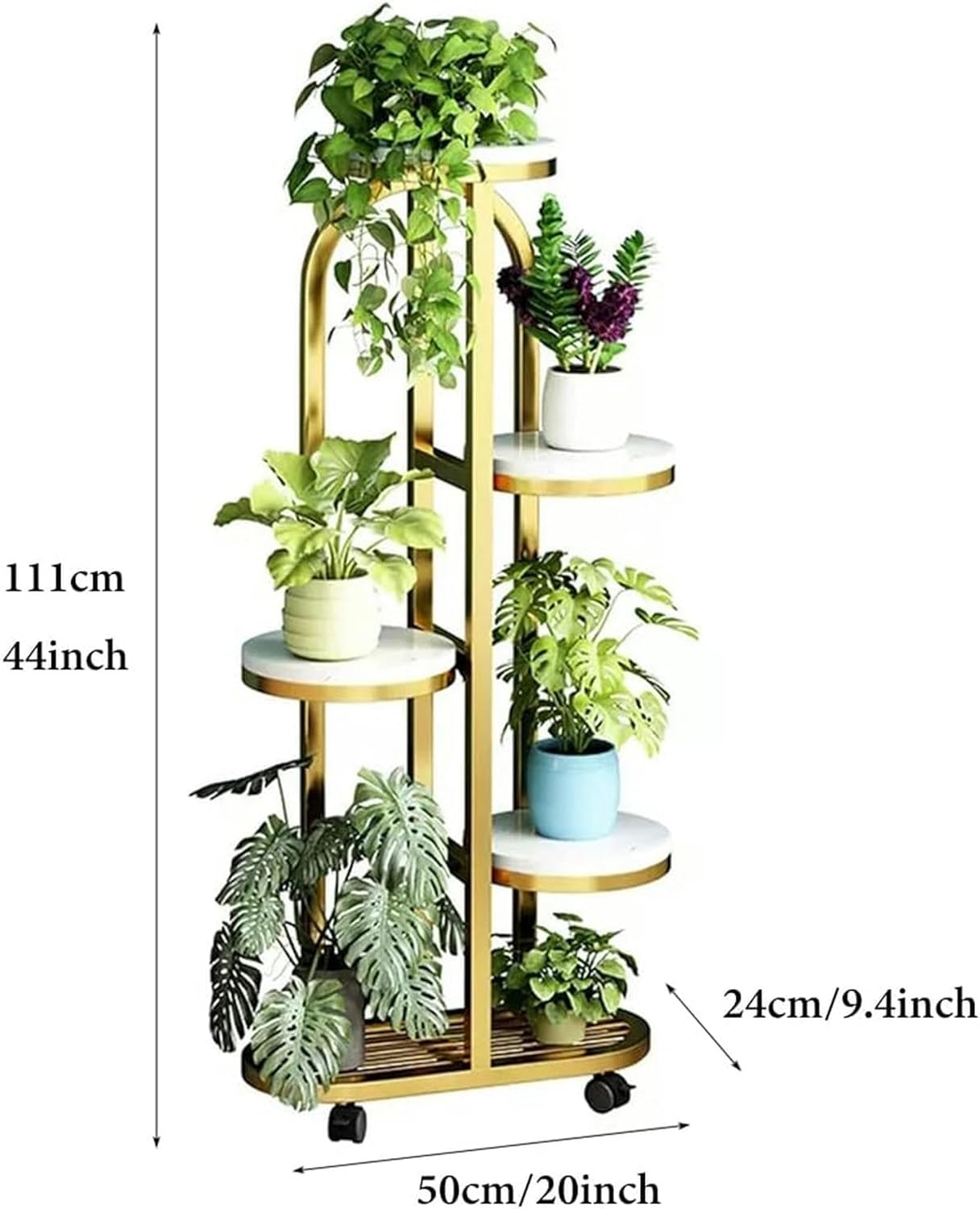Interior Plants Support for 5 -Level Metal Corner Plants for Indoor Plants ， Supports for High Plants with Wheels for ，