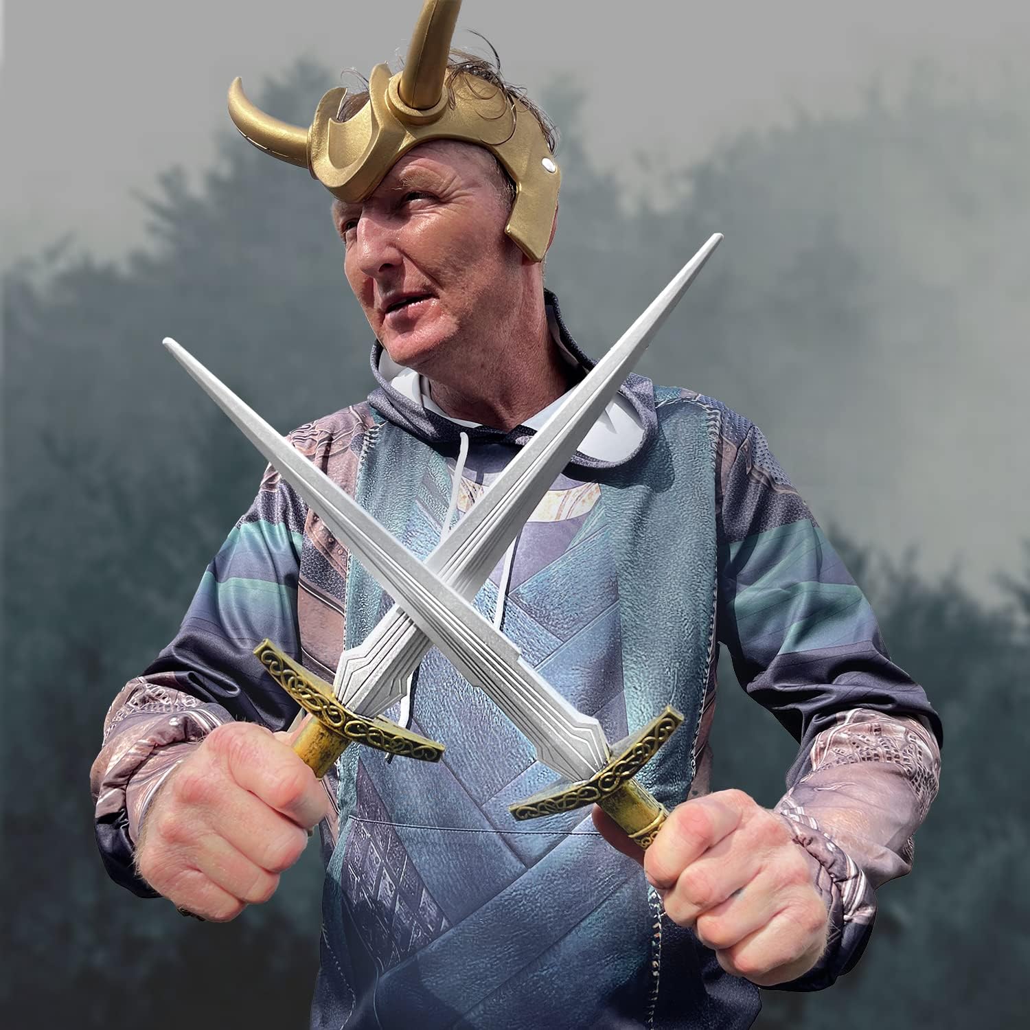 18'' Long Foam Dagger Set Loki God of Mischief for Cosplay Halloween Costume Prop Rust Full Size