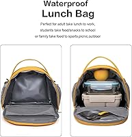 Vista 2 de NOL Natural Organic Lifestyle Bolsa de Almuerzo Aislada Bolsa Refrigeradora para Mujeres de Nylon Impermeable Ligera Caja de Almuerzo Organizadora