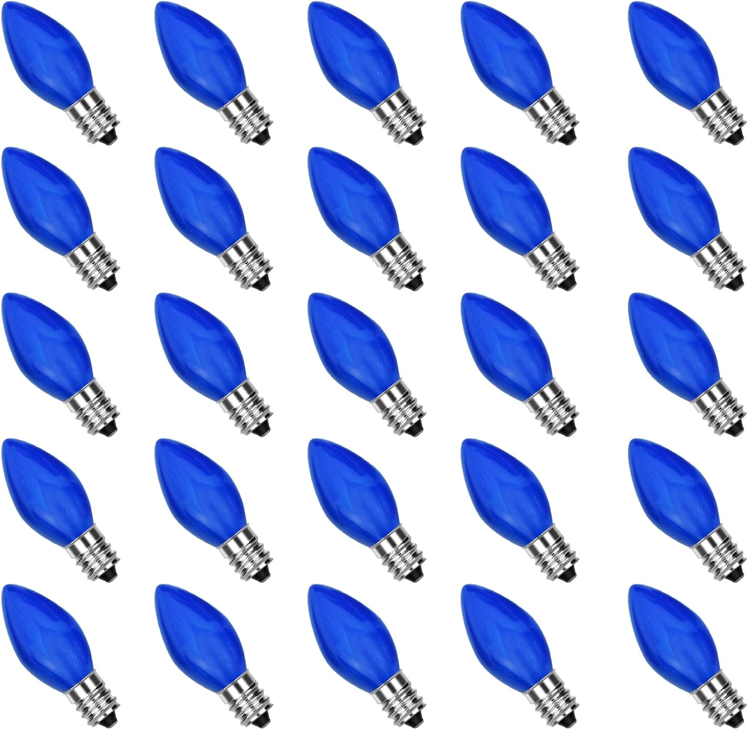 GOOTHY 25 Pack C7 LED Blue Christmas Replacement Light Bulbs, C7