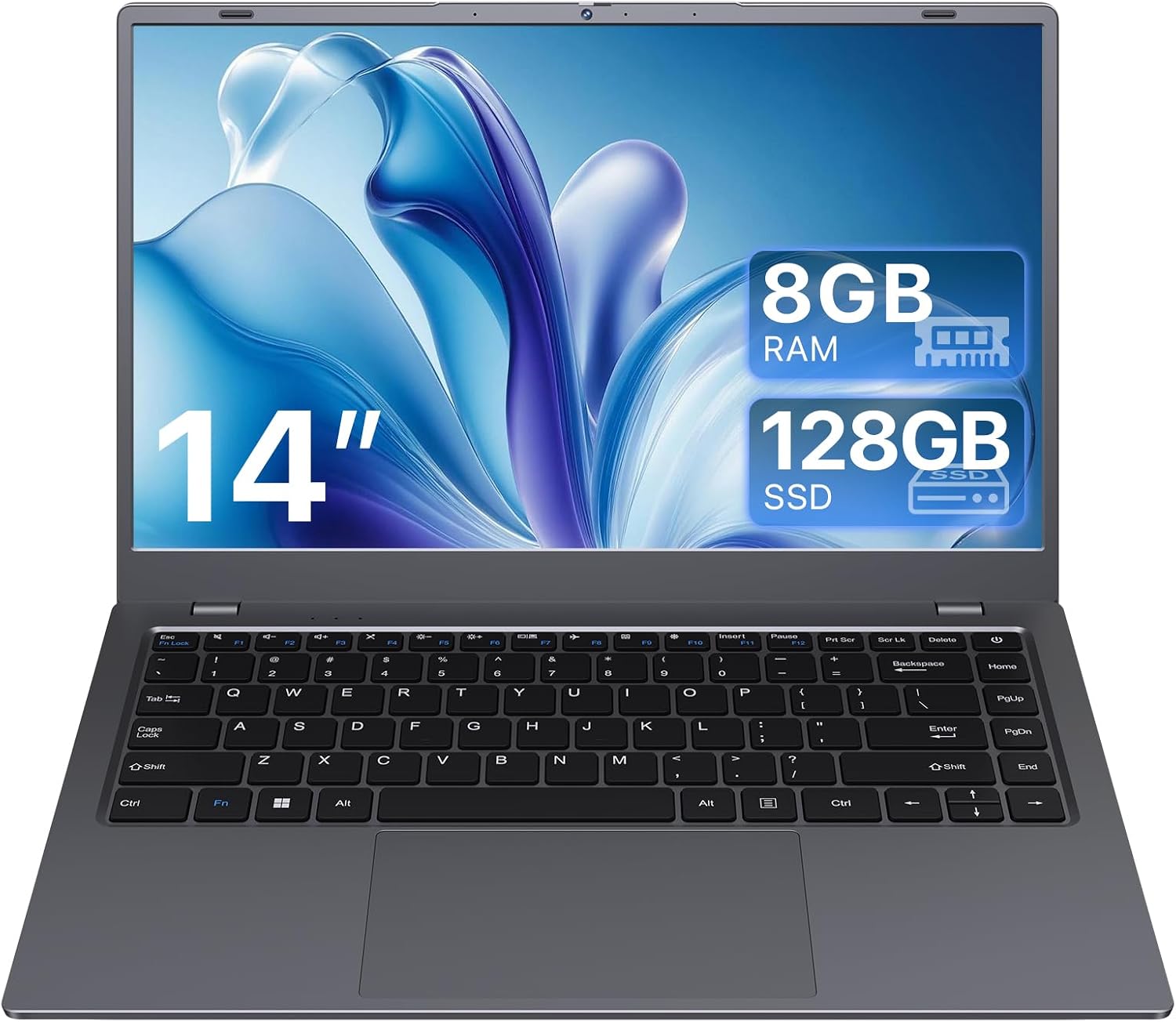 14 Inch Laptop Computer - 8GB RAM 128GB SSD Laptops with Pentium Gold 6500Y (Up to 3.4GHz), FHD IPS Screen, USB C, USB 3.2, HDMI, Lightweight Portable Laptops for Students, Work and Travel