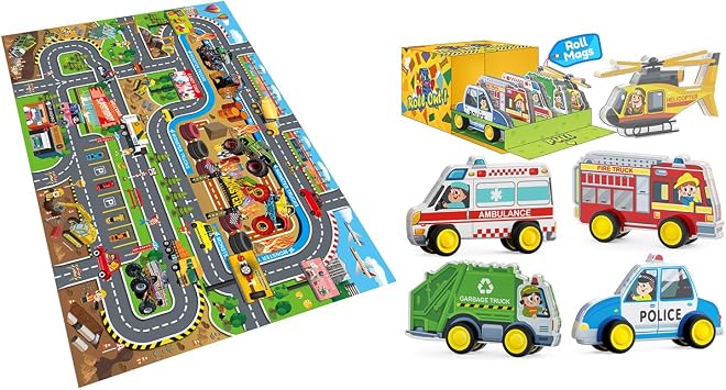 Oriate Playmat with Magnetic City Vehicles