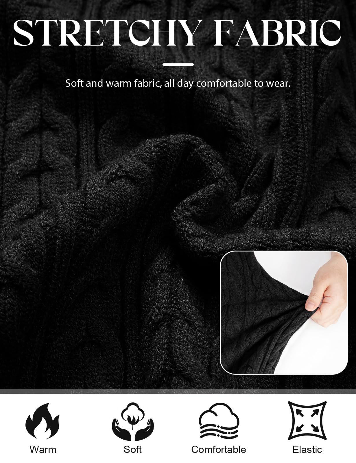heekpek Strickkleid Damen Winter Herbst Langarm Kleider