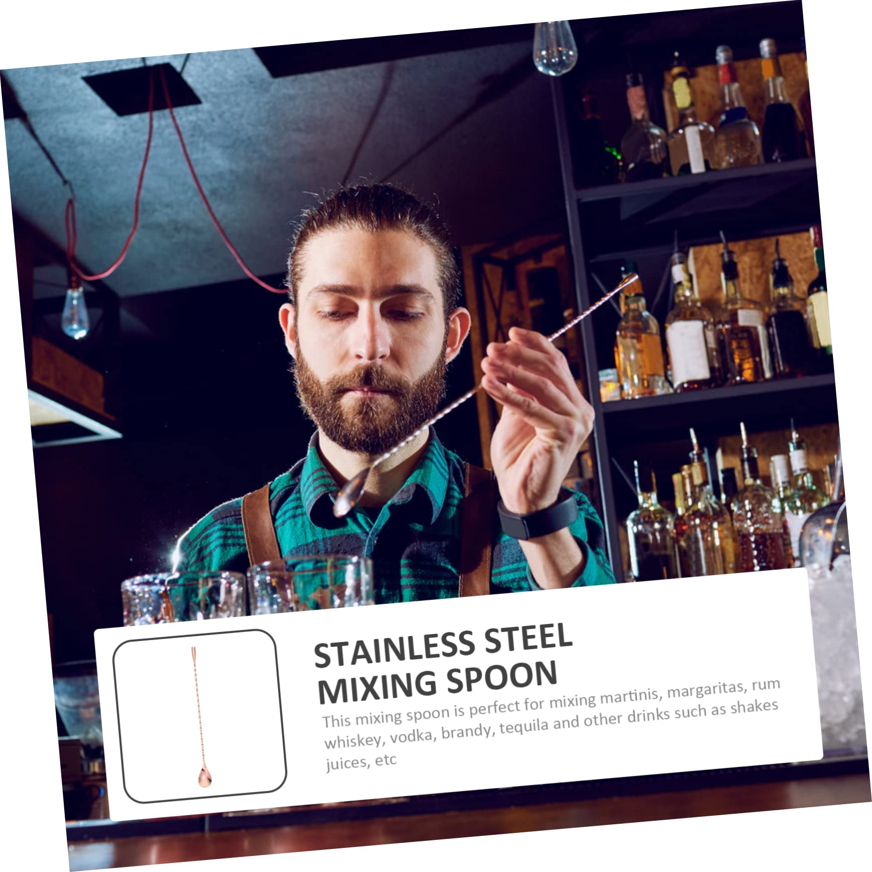 MAGICLULU 3pièces Cuillère à Cocktail Acier Inoxydable Longue Cuillère De Bar Pour Mélanger Boissons Idéale Pour Cocktails Et Jus Design Ergonomique Et Pratique