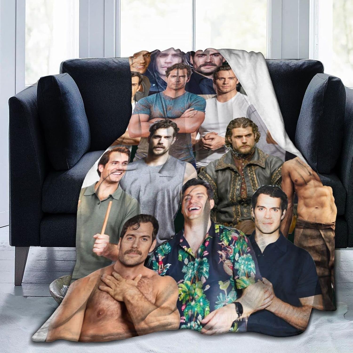Blanket Henry Cavill Soft and Comfortable Wool Fleece Throw Blankets for Sofa Office car Camping Yoga Travel Home Decoration Cozy Plush Beach Blanket Gift