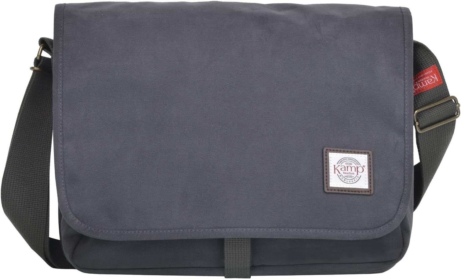 Kamp New York Mini Bleeker Messenger Bag for Men and Women 13 Inch Laptop Shoulder Bag for Work or College (Grey)