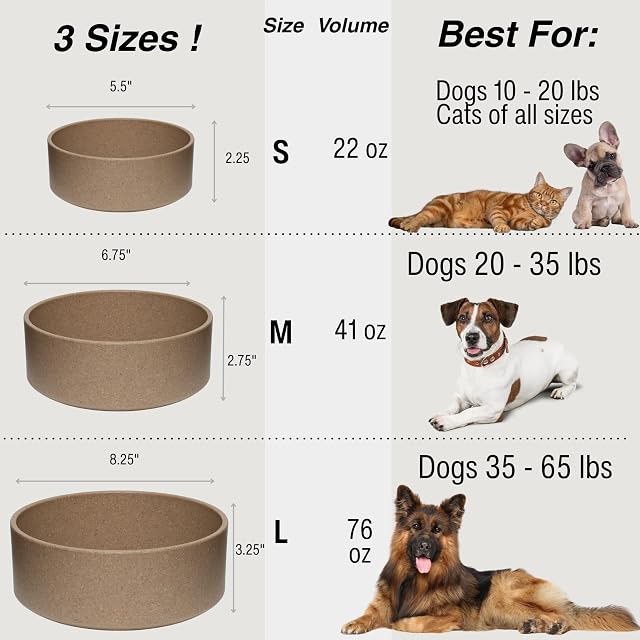 Foto 3 de 6 de Loving Pets - Dolce Bamboo - Plato de Agua para Comida para Perros (pequeño, café-marrón)