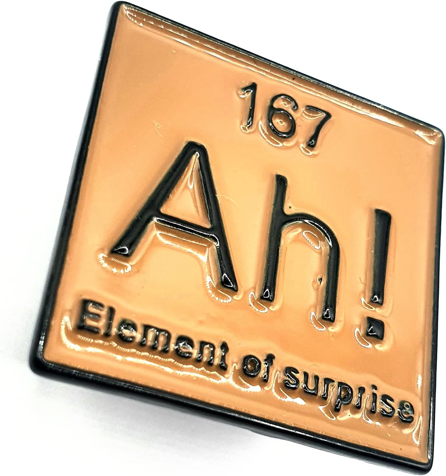 Ah! Element of Surprise Yellow Metal Enamel Pin Badge Chemistry Periodic Table