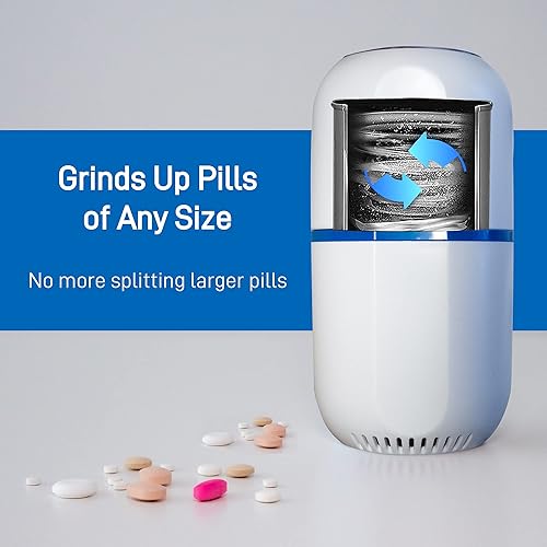 Miniatura 5 de Trituradora eléctrica de píldoras, pulverizador electrónico de polvo fino para medicamentos pequeños y grandes y tabletas de vitaminas, viene con
