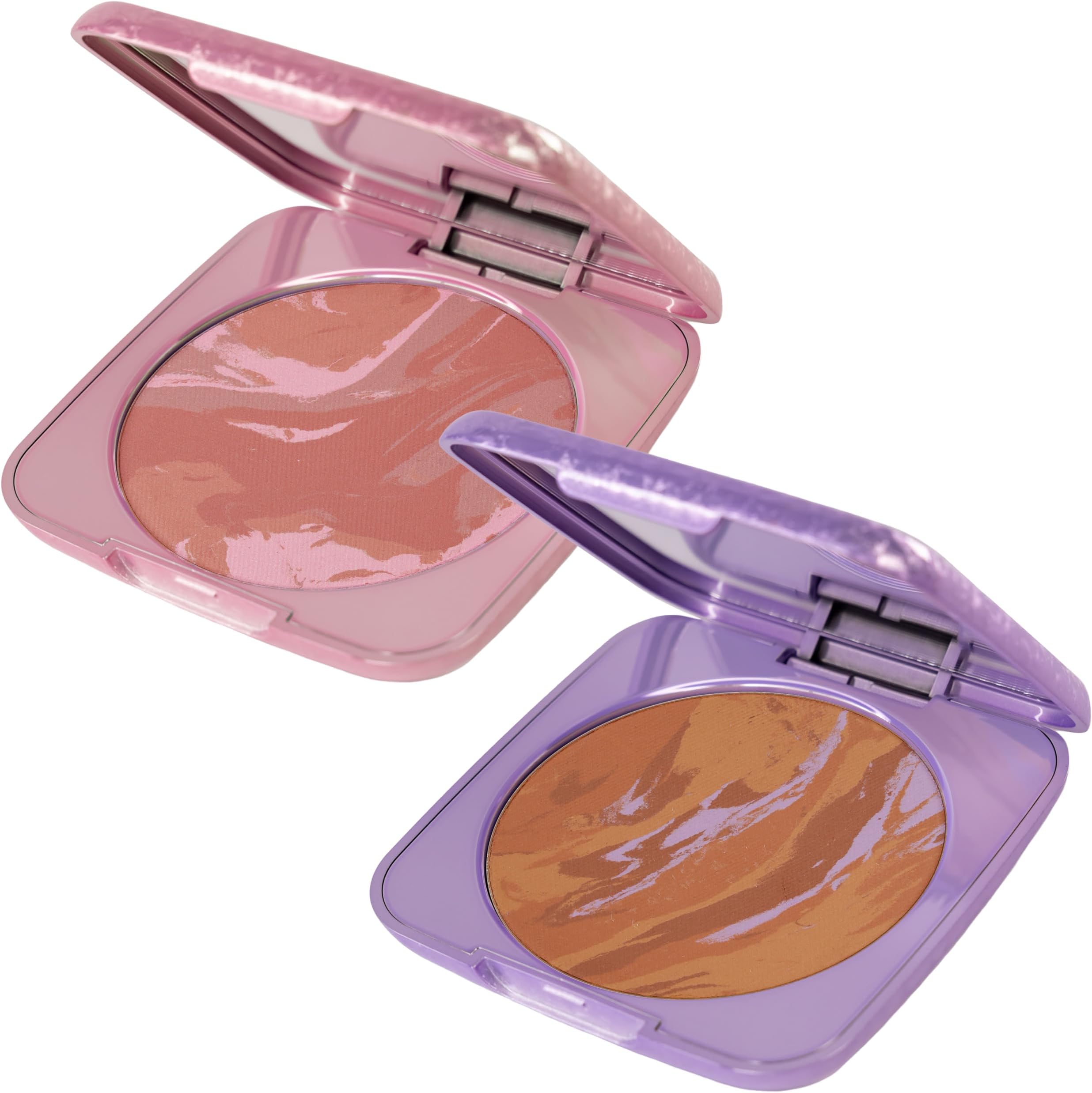 Whats Up Beauty - Cheeque Terre Duo (30 Relaxed Roma Blush, 30 Tan Bronzer) Clean Cruelty Free Vegan Natural Made in Italy Niacinamide Hyaluronic Acid Actives Cheek Makeup