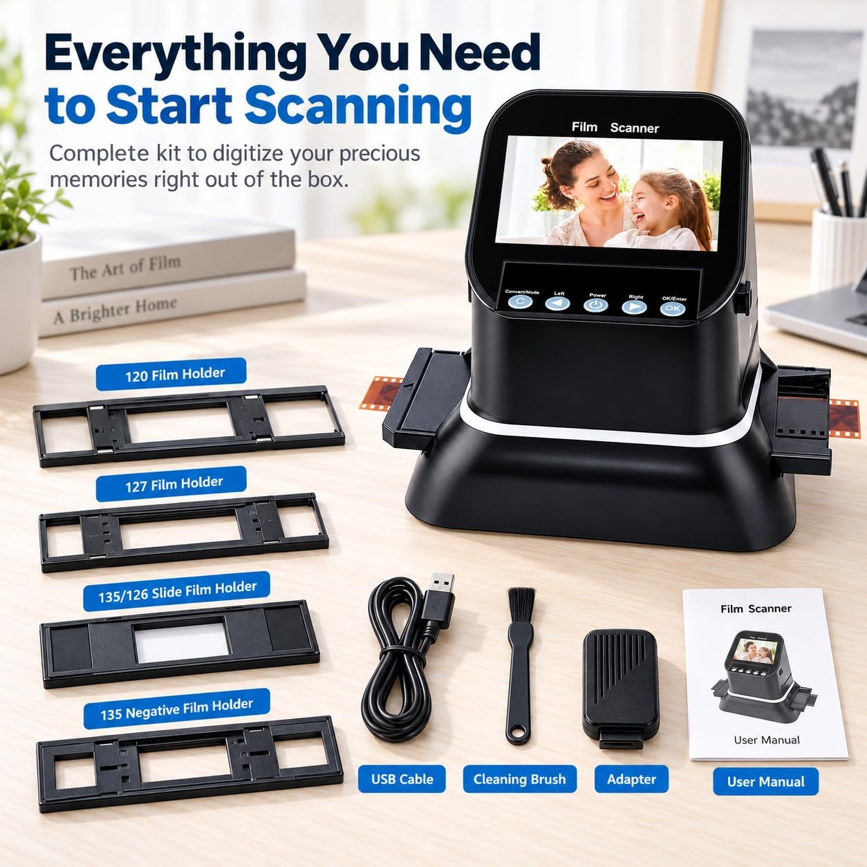 Digital Film Scanner 4.3" LCD 22MP 35mm 120 126 127 Supporto Film
