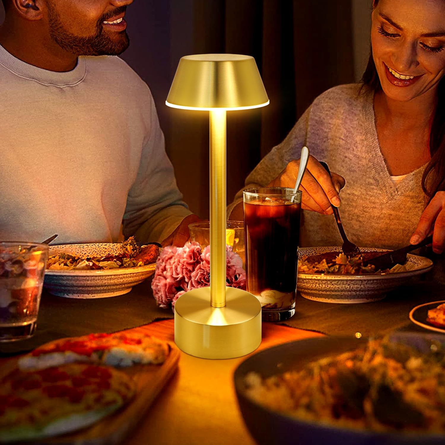 Draadloze Led Tafellamp, Tafellamp Met Batterij, Dimbare Led Tafellamp Bedlampje Voor Woonkamer Slaapkamer 3 Lichtkleuren
