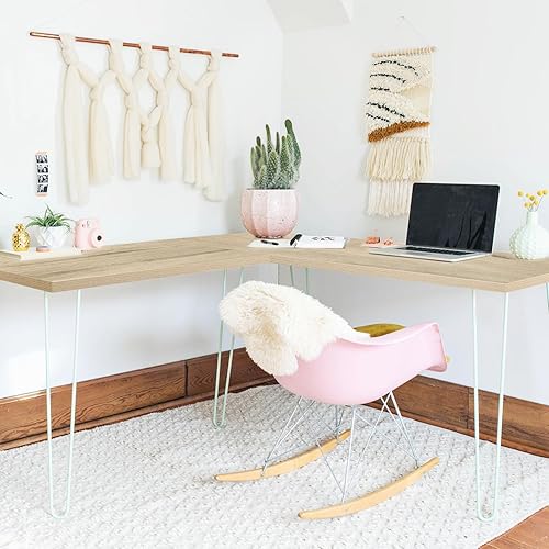 Miniatura 5 de Kaboon Mesa universal de 55 x 27.5 pulgadas, mesa sólida de melamina de una pieza, escritorio doble en L, para bricolaje, encimera para el hogar y