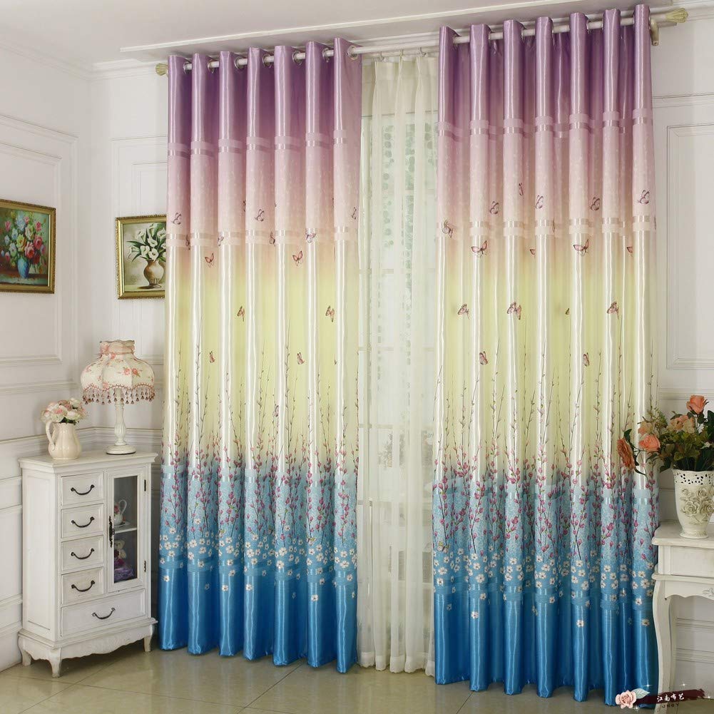 Fleur rideau occultant à œillets 200x270cm pour chambre de fille
