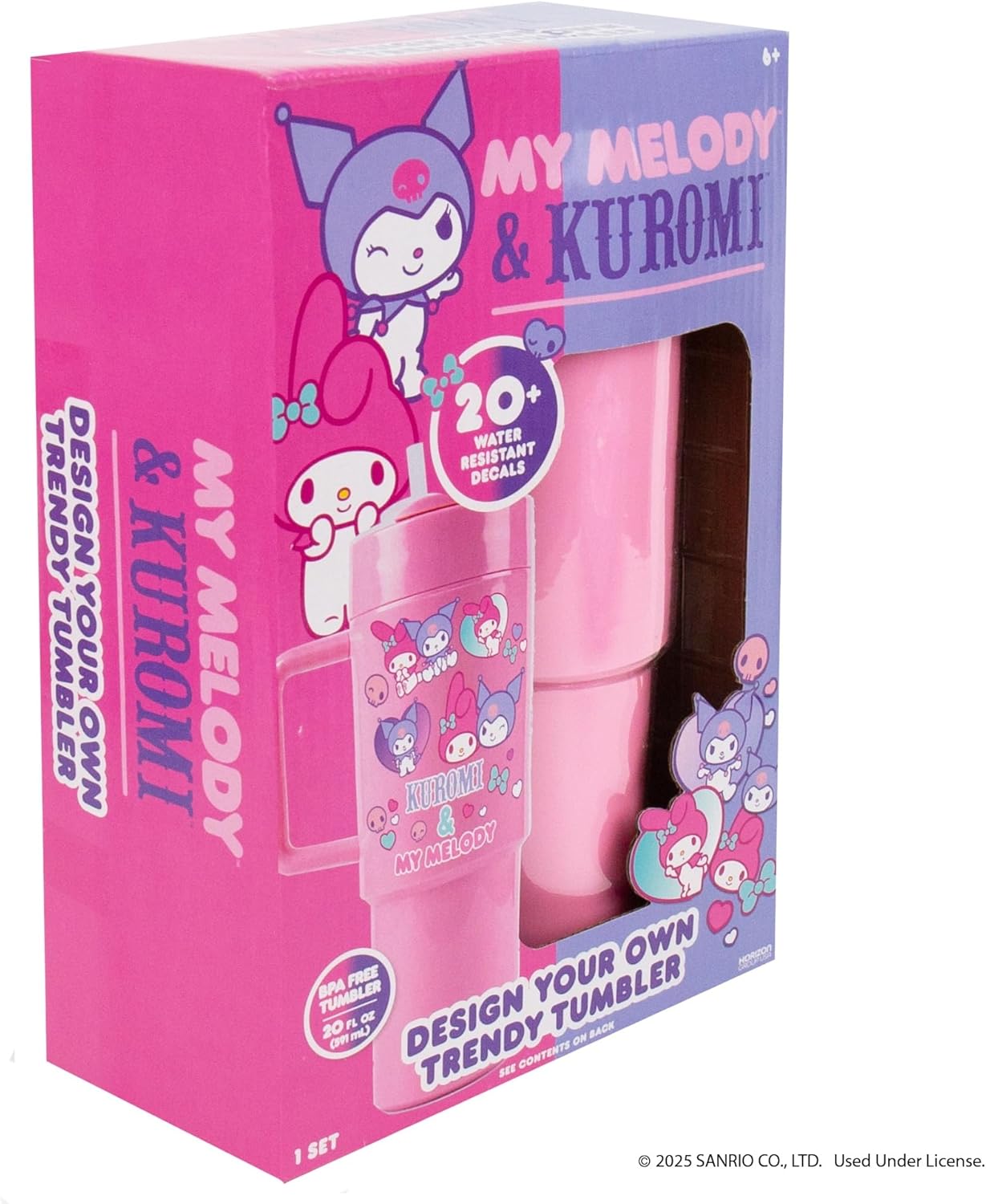 My Melody & Kuromi Design Your Own Trendy Tumbler, 20 oz. BPA-Free - Image 9