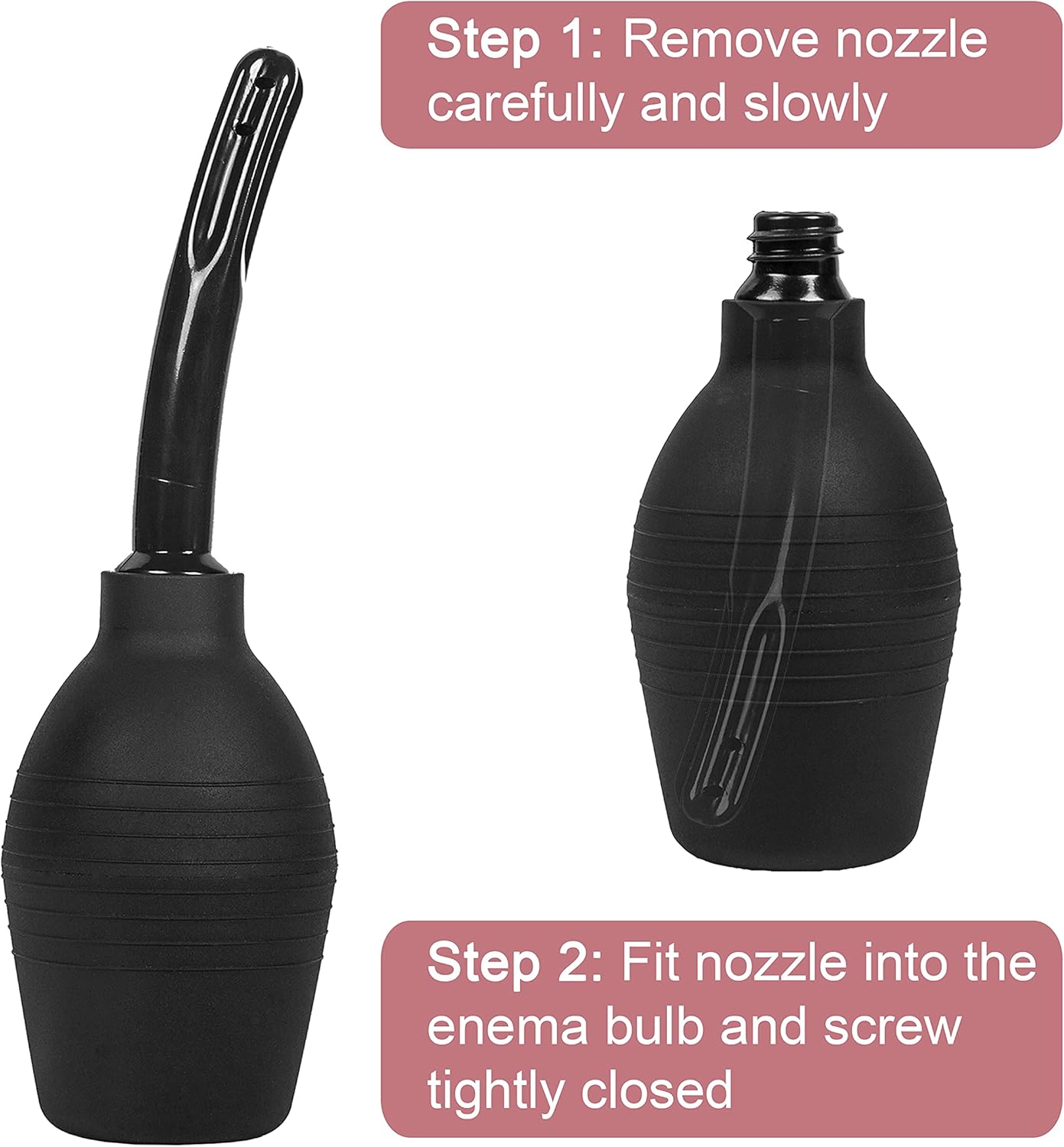 Premium Enema Douche Kit Bulb Cleansing with Nozzle - 310ml Black : Health & Household