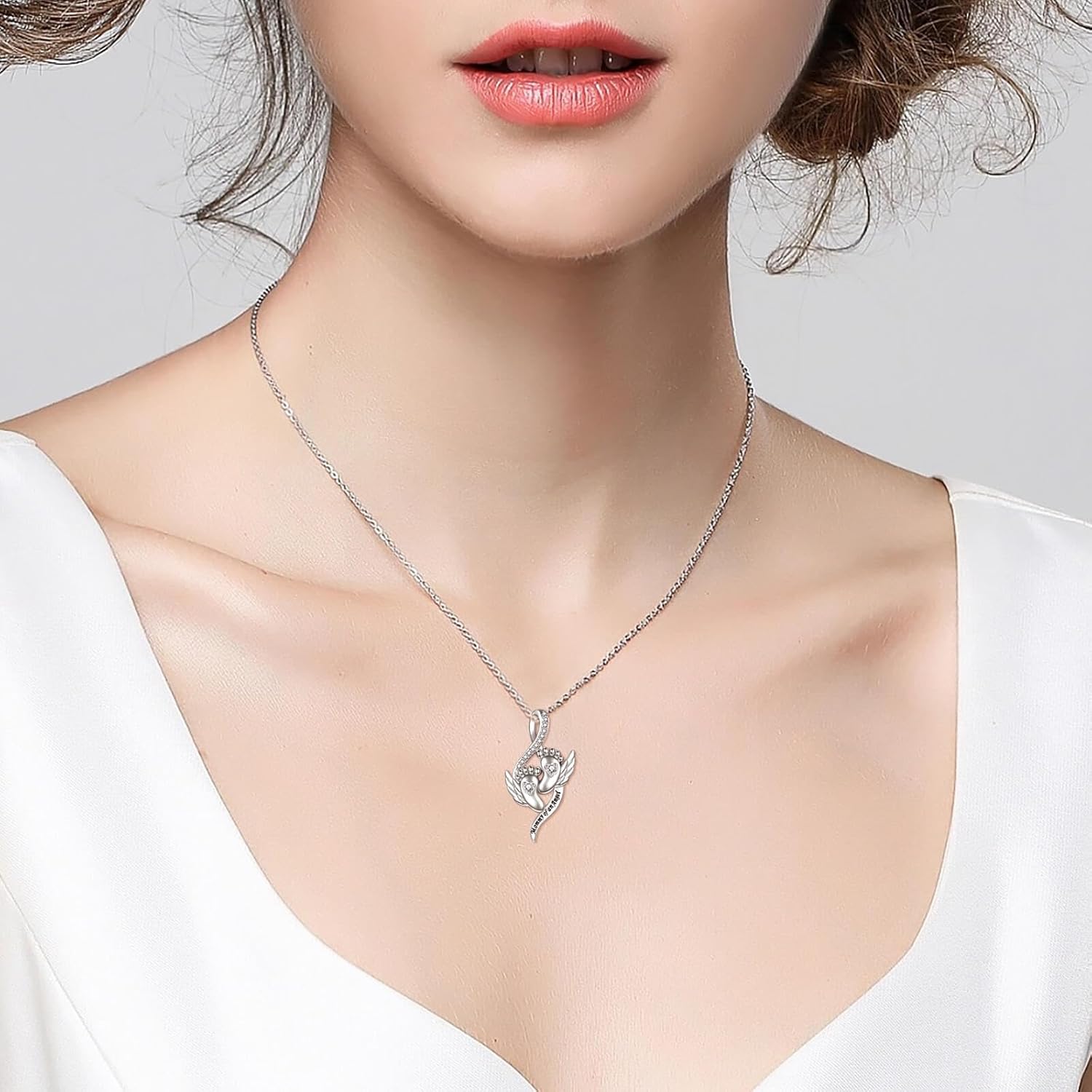 Sterling Silver Miscarriage Necklace for Women - Mommy of an angel Heart Pendant Loss of Pregnancy Memorial Jewelry Mother Losing Sympathy Gifts for Mom - Image 5