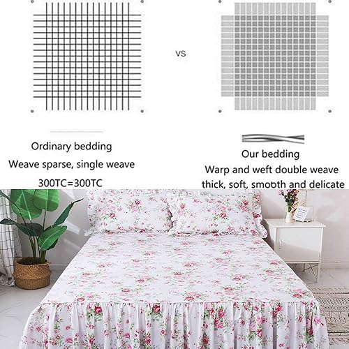 Miniatura 4 de Fadfay - Juego de ropa de cama de 4 piezas, diseño floral, tamaños Twin, Queen y King, juegos de funda de edredón, elegantes, Algodón, Bulgaria