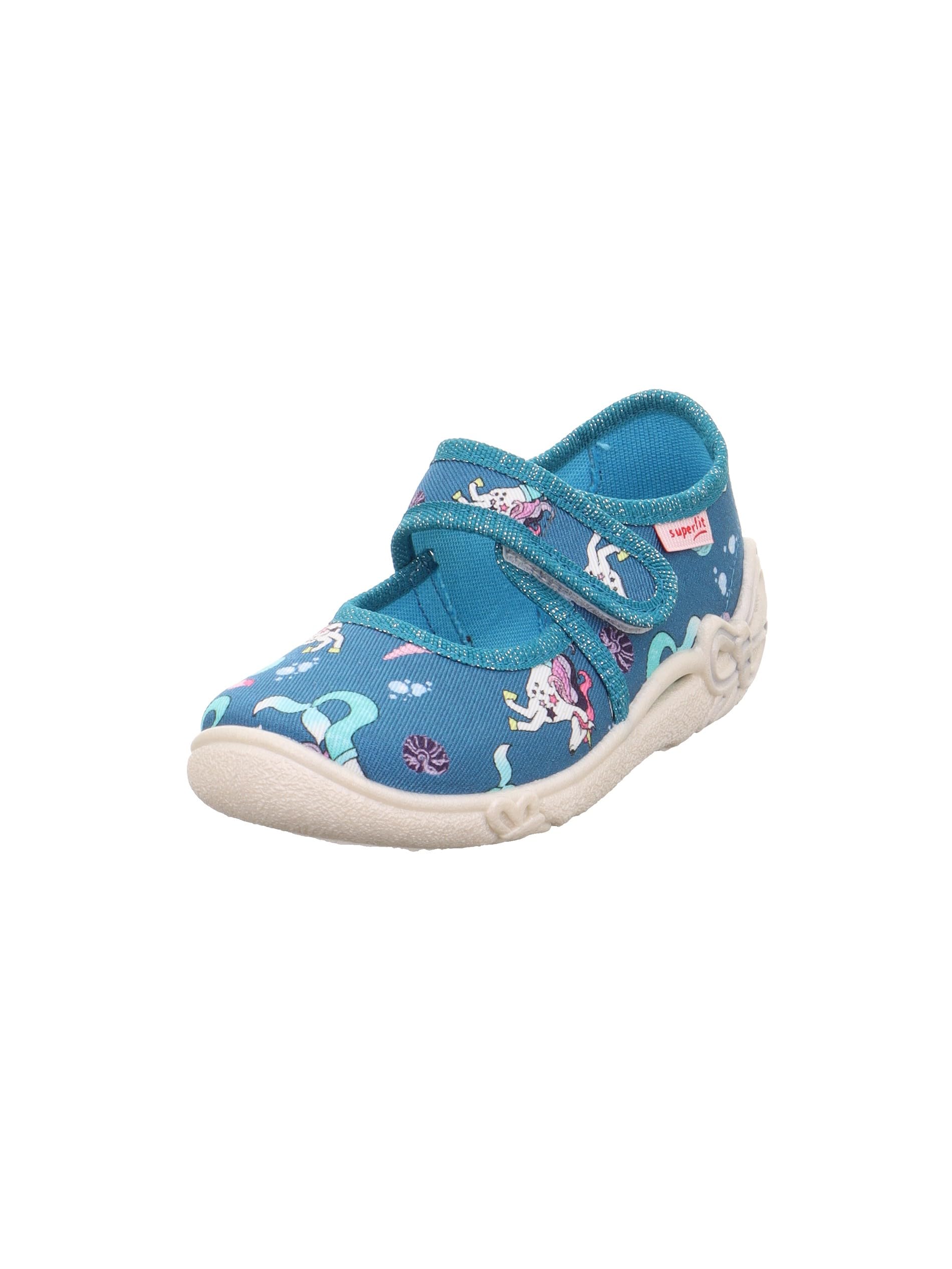 Superfit Girl's BELINDA Hausschuhe, TÜRKIS/MEHRFARBIG 8400
