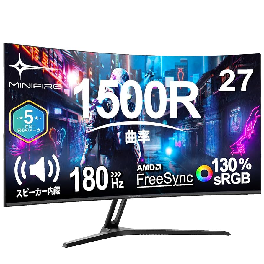 MINIFIRE MFG27F60 Pro 27インチ ゲーミングモニター Amazon.co.jp: Minifire モニター27インチ 湾曲ゲーミング