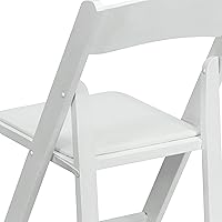 Vista 13 de Flash Furniture HERCULES Series - Silla plegable de madera blanca con asiento acolchado de vinilo