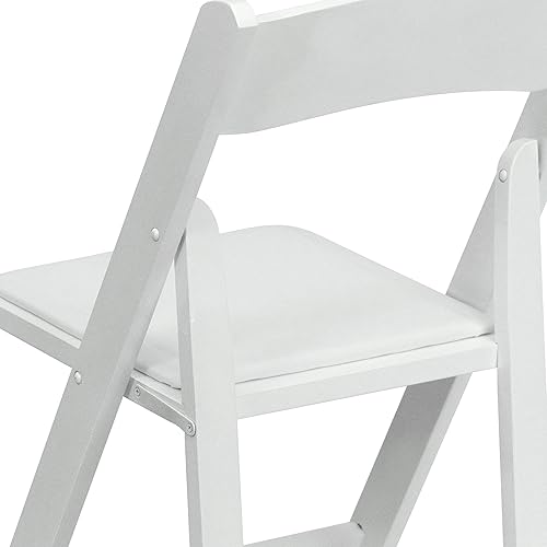 Miniatura 13 de Flash Furniture HERCULES Series - Silla plegable de madera blanca con asiento acolchado de vinilo