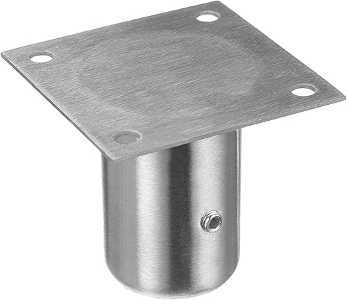 AmGood Zócalo de pierna de acero inoxidable alto total de 3-18 pulgadas. Se adapta a tubos de 1-58 pulgadas con placa de montaje soldada de 3-12