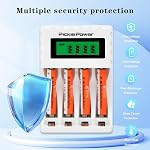 AAAA Rechargeable Batteries,Pickle Power 4pcs AAAA Ni-MH Batteries with 4 Bays Charger for Surface Pen, Active Stylus, Touchscreen Pen, Google Pixebook Pen, Toothbrushes, Mouse