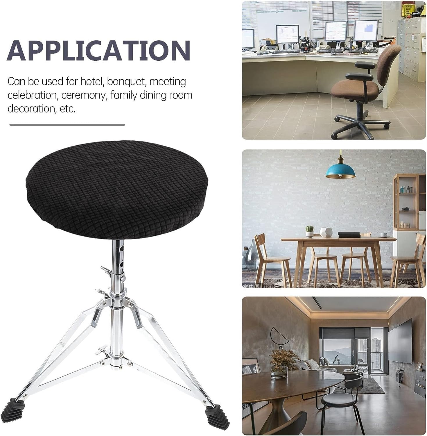 Coprisgabelli Rotondi Antiscivolo - Per Sgabelli Da Bar 30-38 Cm, Morbido E Lavabile - Design Elastico E Pratico - Foto 7