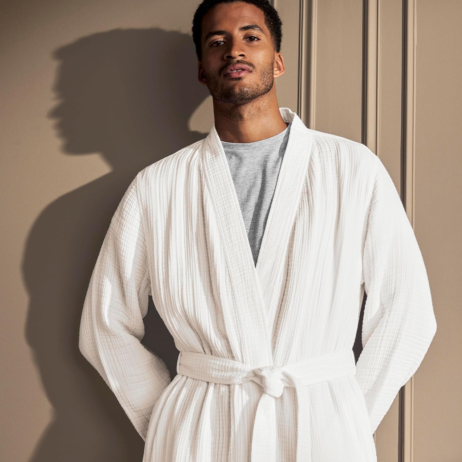 BOLL & BRANCH Dream Robe - 100% Organic Cotton - Ultra Soft, Lightweight, Breathable, and Pre Shrunk - Unisex - Image 8