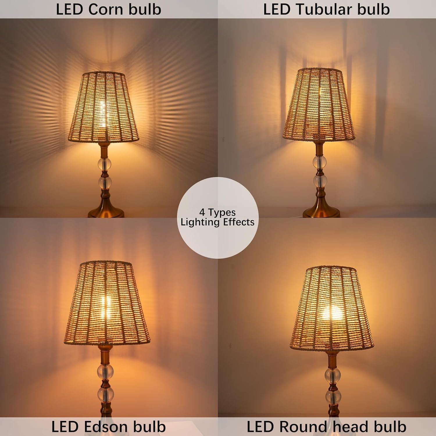 Boho Rattan Lamp Shade 5" Top X 10" Bottom X 9" Vertical Height | Unique Handmade Rattan Boho Lampshade Replacement,For Table Lamps Only,Rustic Cozy Vibe Light Shadow Effect,Spider Fitter
