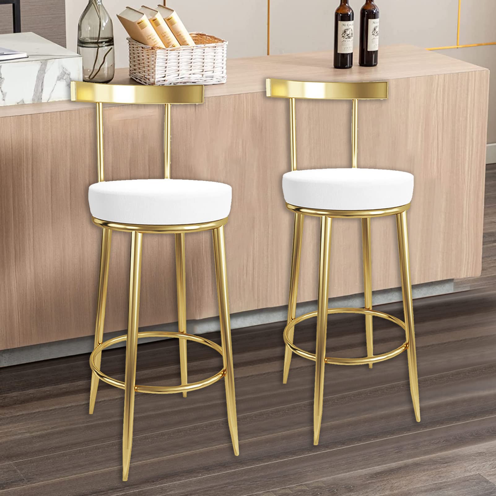 Chaise de bar en cuir PU blanc de haute qualité DASHADAO