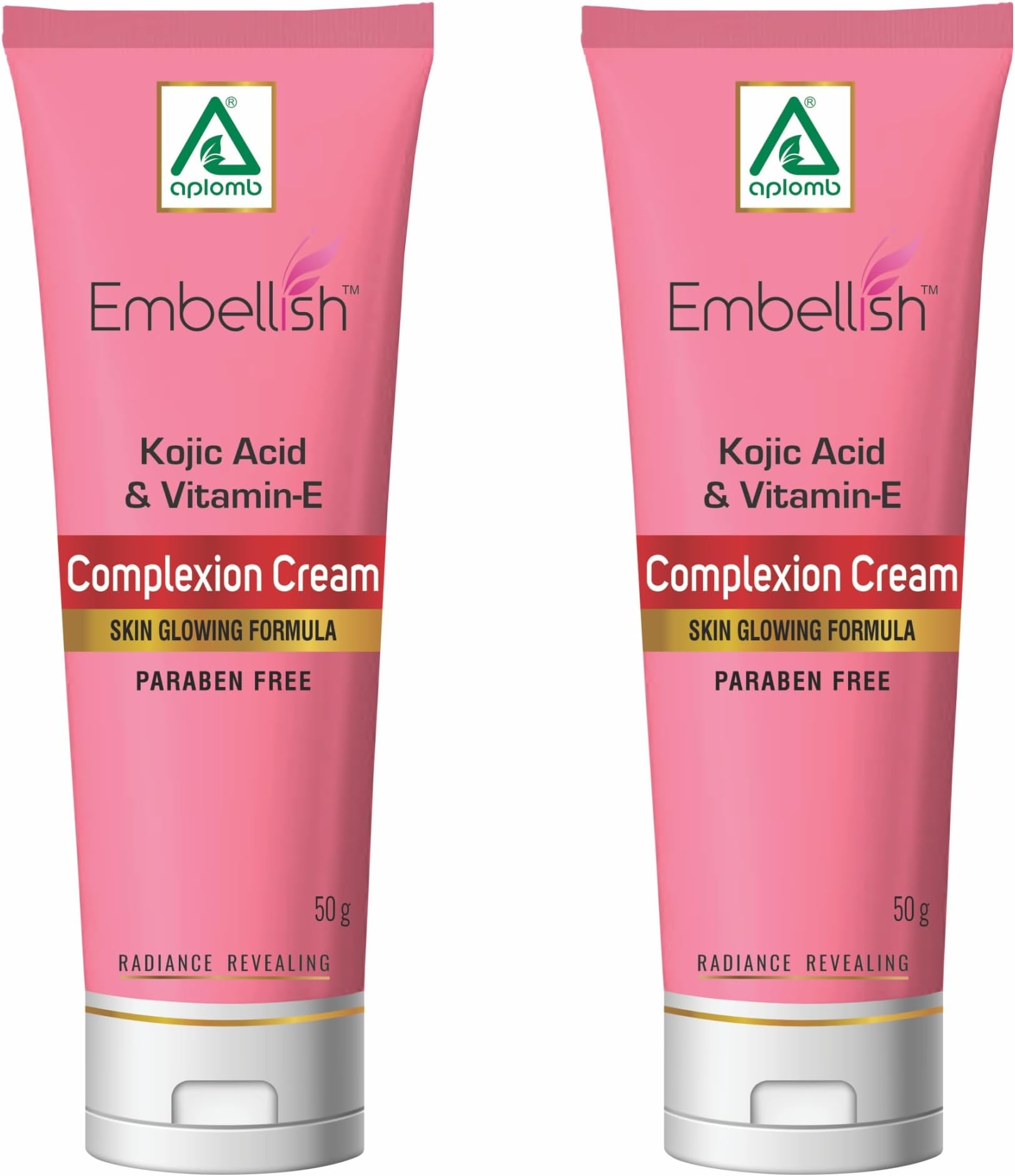 APLOMB Embellish Complexion Care Face Cream for Face Perfectly Blend of Alovera, Kojic Acid and Vitamin E for Hydrated Even Toned and Radiant Skin Dry to Combination Skin (Pack of 2) 50gm Each
