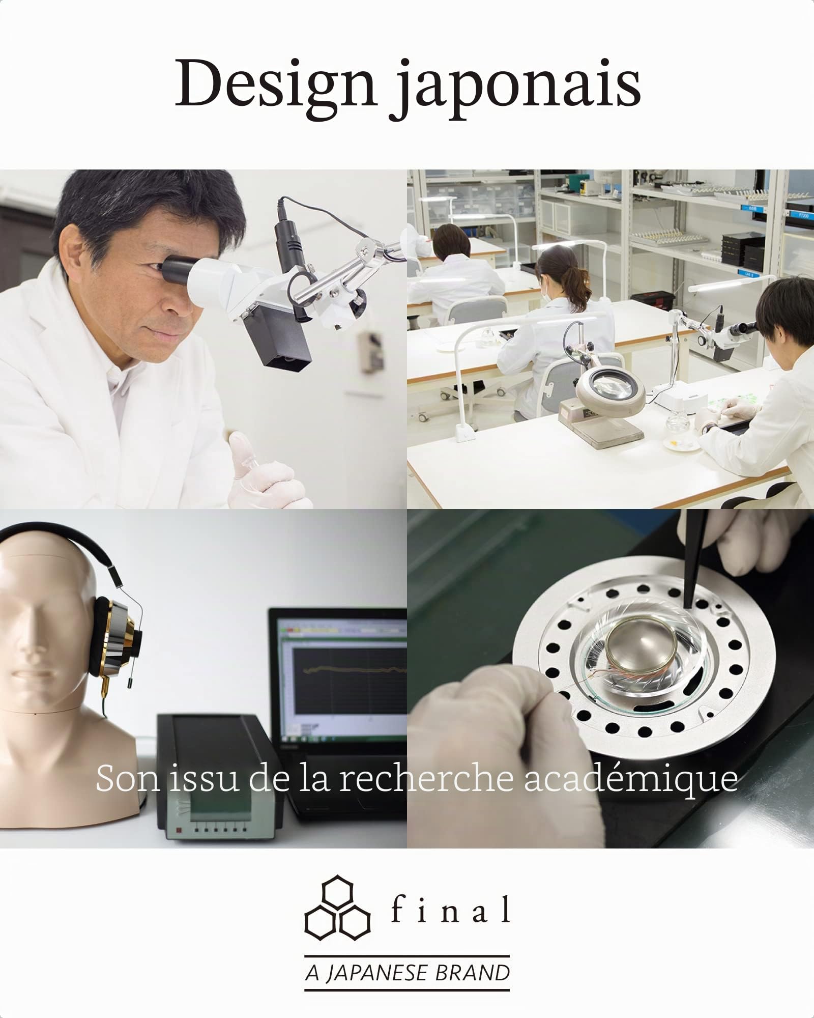 Final VR3000 Écouteurs 3D immersifs avec Micro intégré et Commandes pour VR, ASMR, Gaming et 360 musiques, Noir