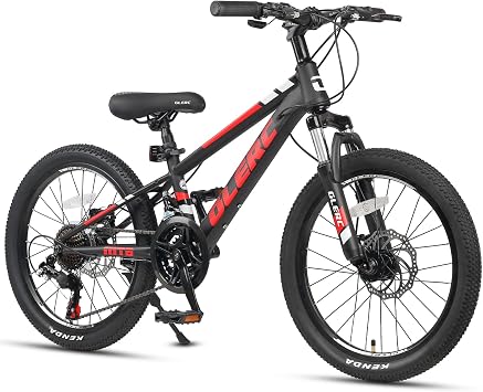 Glerc Sky Line Kids Mountain Bike MTB 20" 24" 26" On Road Off Road 21 Speed Shock Absorbing Front Suspension Front Disc Brake Block Tires Height Adjustable Soft Saddle