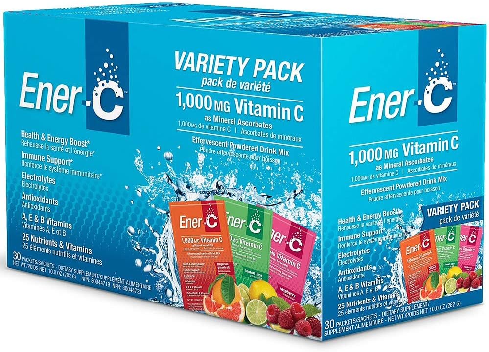 Ener-C Effervescent Multivitamin Drink Mix Variety Pack - 30 Sachets, 30 Count (Pack of 1)